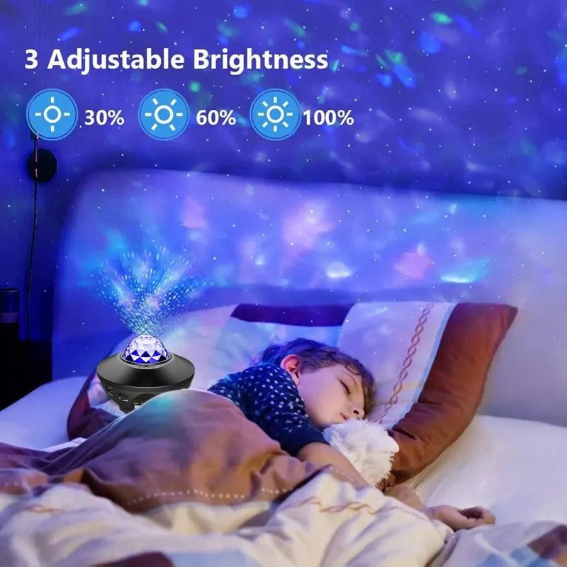 Starry Galaxy Projector Night Light with Music Speaker