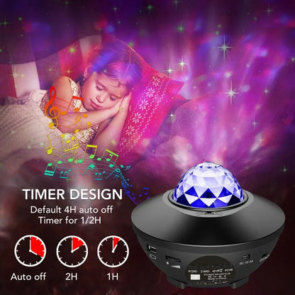 Starry Galaxy Projector Night Light with Music Speaker