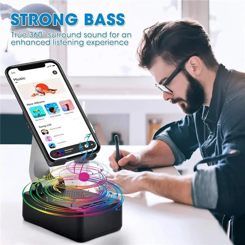 Bluetooth Speaker Phone Stand: HD Portable Wireless Holder