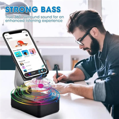 Bluetooth Speaker Phone Stand: HD Portable Wireless Holder